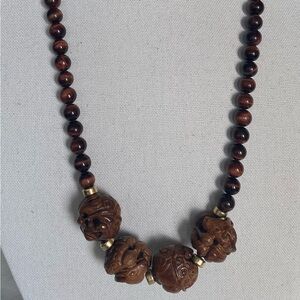 Red tigers eye beaded necklace